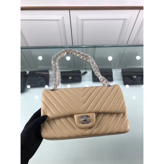 Replica Chevron Jumbo Flap Bag A01112 Apricot