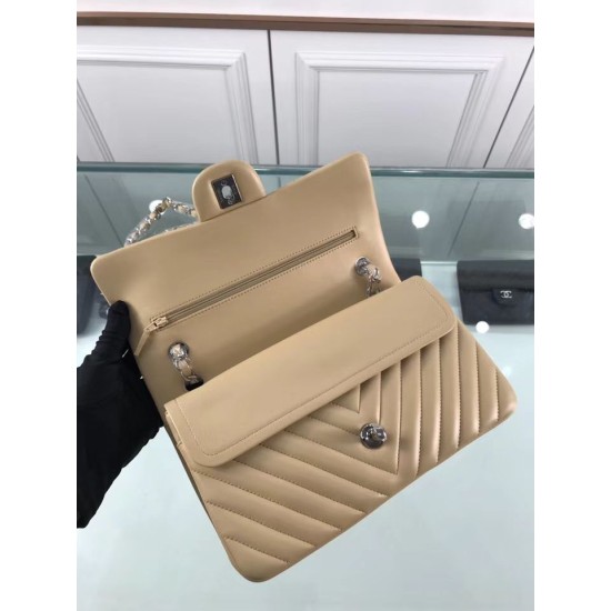 Replica Chevron Jumbo Flap Bag A01112 Apricot