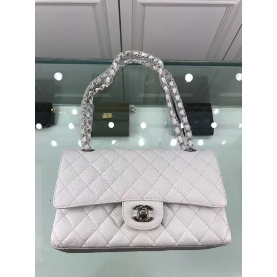 Replica Classic Jumbo Flap Bag A01112  Caviar Leather White