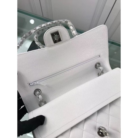 Replica Classic Jumbo Flap Bag A01112  Caviar Leather White