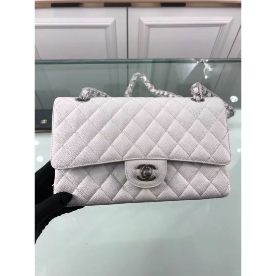 Replica Classic Jumbo Flap Bag A01112  Caviar Leather White