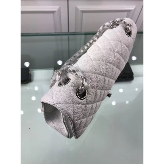Replica Classic Jumbo Flap Bag A01112  Caviar Leather White