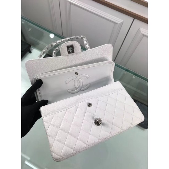 Replica Classic Jumbo Flap Bag A01112  Caviar Leather White