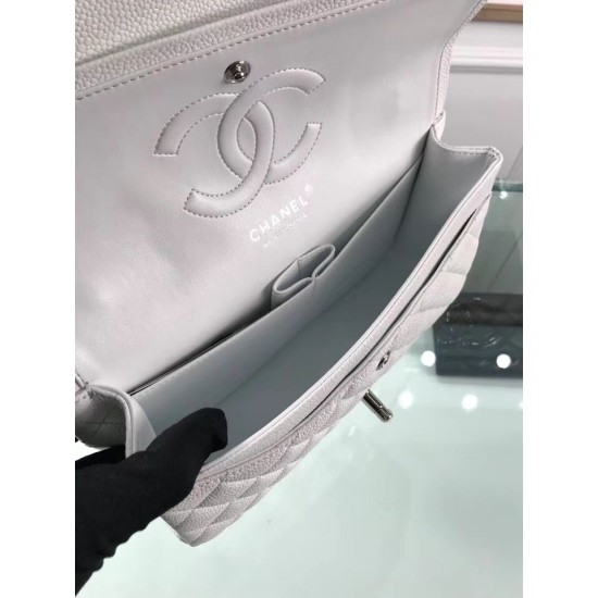 Replica Classic Jumbo Flap Bag A01112  Caviar Leather White