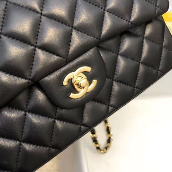 Replica Classic Small Flap Bag A1117 Black Glod Hardware