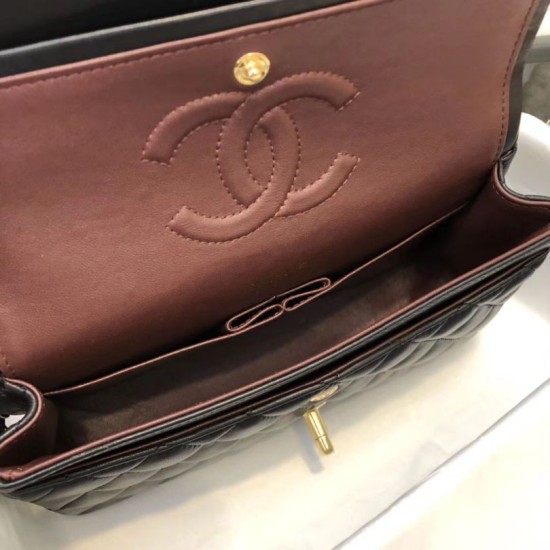 Replica Classic Small Flap Bag A1117 Black Glod Hardware