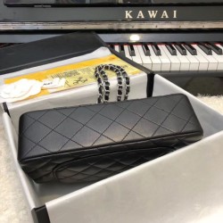 Replica Classic Small Flap Bag A1117 Black Silver Hardware