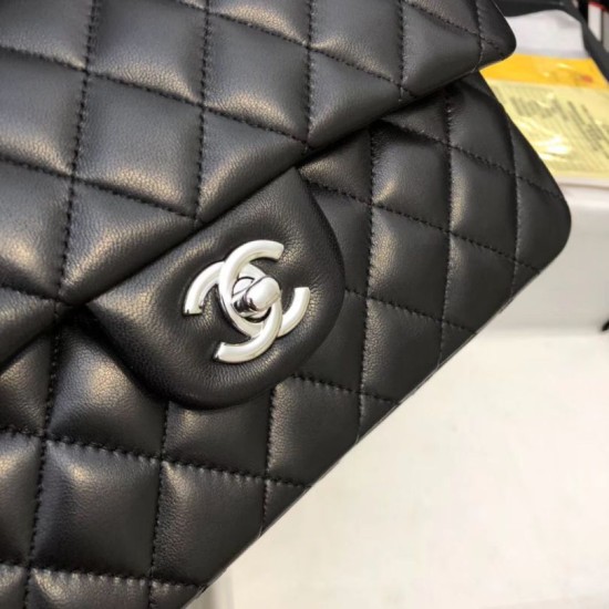 Replica Classic Small Flap Bag A1117 Black Silver Hardware