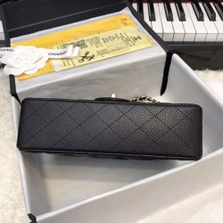 Fake Classic Small Flap Bag A1117 Caviar Leather Black Replica