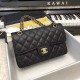 Fake Classic Small Flap Bag A1117 Caviar Leather Black Replica