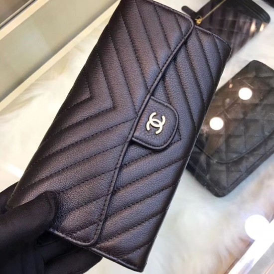 Replica Chevron Long Wallet A31506 Black