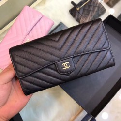 Replica Chevron Long Wallet A31506 Black