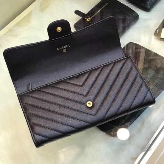 Replica Chevron Long Wallet A31506 Black