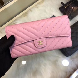 Replica Chevron Long Wallet A31506 Pink