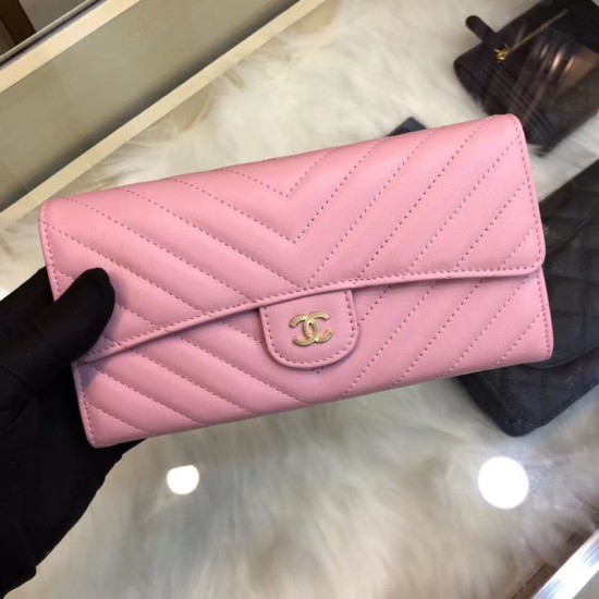 Replica Chevron Long Wallet A31506 Pink