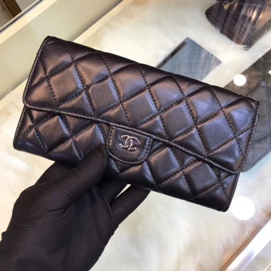 Replica Quilted Lambskin Leather Long Wallet A31506