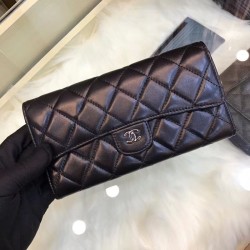 Replica Quilted Lambskin Leather Long Wallet A31506