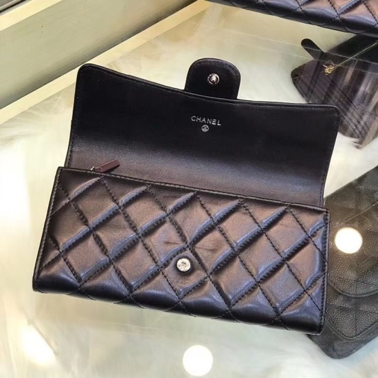 Replica Quilted Lambskin Leather Long Wallet A31506