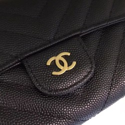 Replica Long Wallet Caviar Leather A31506 Black