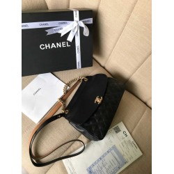 Fake Lambskin Plain Shoulder Bags AS0416 Black Replica