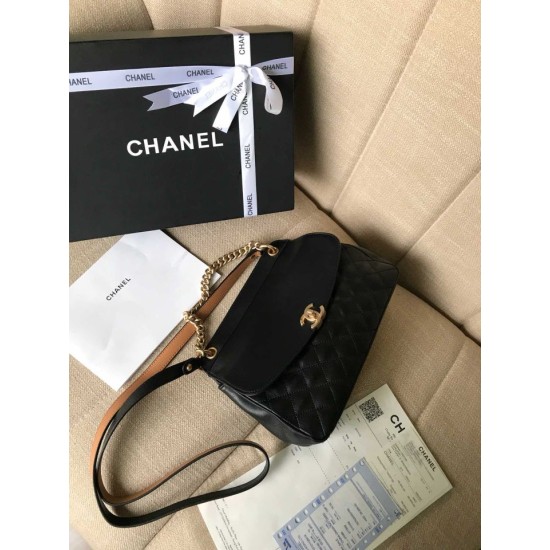 Fake Lambskin Plain Shoulder Bags AS0416 Black Replica