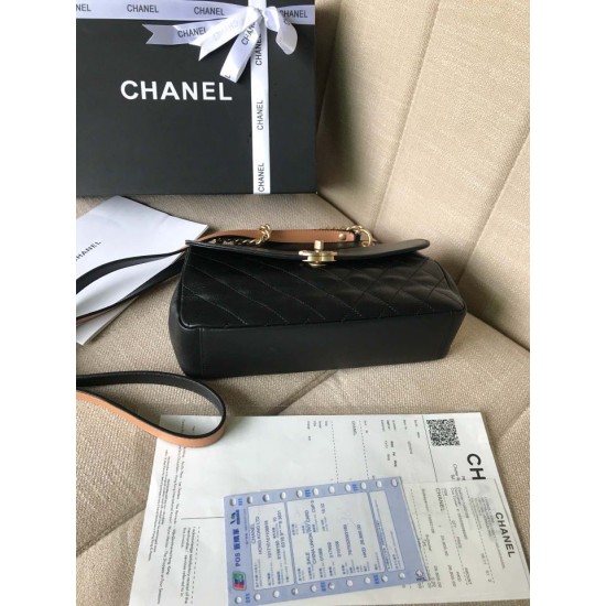Fake Lambskin Plain Shoulder Bags AS0416 Black Replica