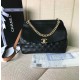 Fake Lambskin Plain Shoulder Bags AS0416 Black Replica