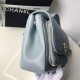 Replica Grained Flat Quilted Flap Bag Light Blue