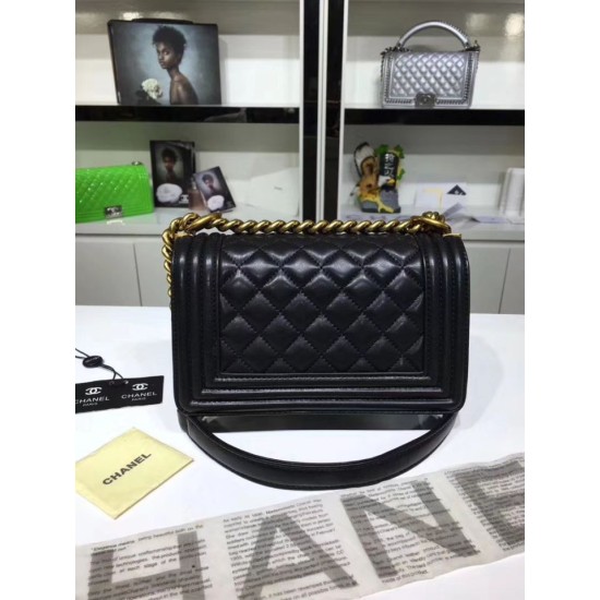 Fake Small Boy Flap Shoulder Bag A67085 Black Replica