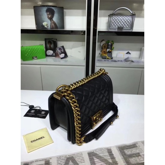 Fake Small Boy Flap Shoulder Bag A67085 Black Replica