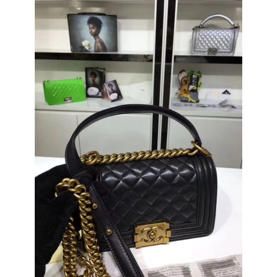 Fake Small Boy Flap Shoulder Bag A67085 Black Replica