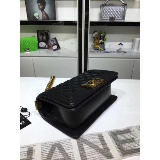 Fake Small Boy Flap Shoulder Bag A67085 Black Replica
