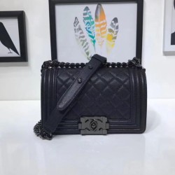 Replica Small Boy Flap Shoulder Bag A67085 Black Burgundy