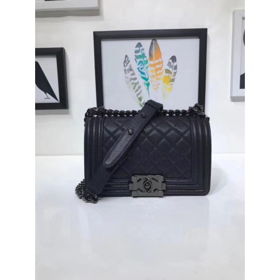 Replica Small Boy Flap Shoulder Bag A67085 Black Burgundy