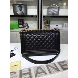Fake Medium Boy Flap Shoulder Bag A67086 Black Replica