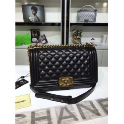 Fake Medium Boy Flap Shoulder Bag A67086 Black Replica