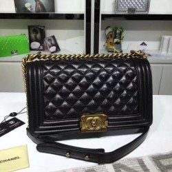 Fake Medium Boy Flap Shoulder Bag A67086 Black Replica