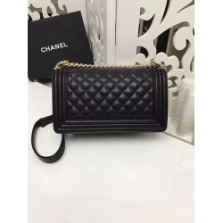 Replica Medium Boy Flap Shoulder Bag A67086 Black Gold Hardware