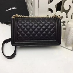 Replica Medium Boy Flap Shoulder Bag A67086 Black Gold Hardware