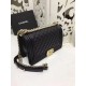 Replica Medium Boy Flap Shoulder Bag A67086 Black Gold Hardware
