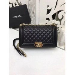 Replica Medium Boy Flap Shoulder Bag A67086 Black Gold Hardware