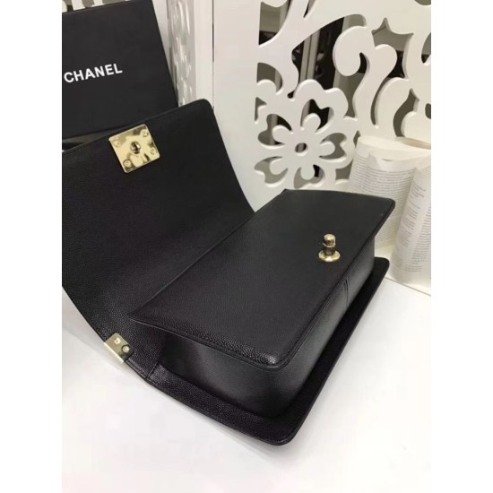 Replica Medium Boy Flap Shoulder Bag A67086 Black Gold Hardware