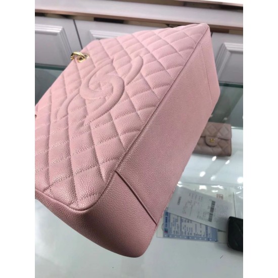 Fake GST Shopping Tote Bag Caviar Leather A50995 Pink Replica Replica GST Shopping Tote Bag Caviar Leather A50995 Pink