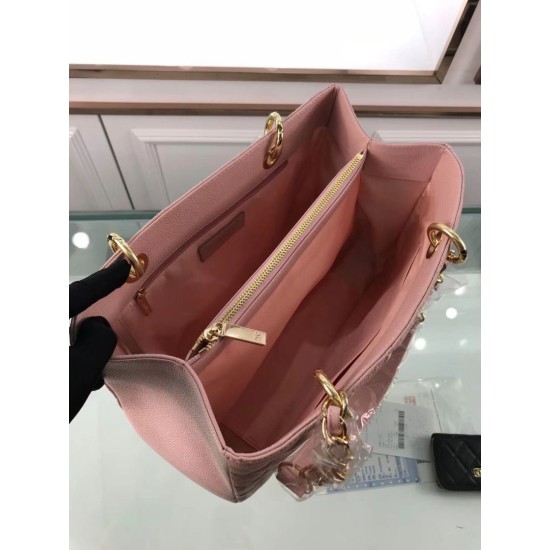 Fake GST Shopping Tote Bag Caviar Leather A50995 Pink Replica Replica GST Shopping Tote Bag Caviar Leather A50995 Pink