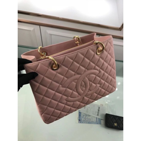 Fake GST Shopping Tote Bag Caviar Leather A50995 Pink Replica Replica GST Shopping Tote Bag Caviar Leather A50995 Pink
