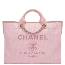 Fake Canvas Large Deauville Tote A66942 Pink Replica