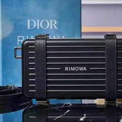 Replica Christian Dior And Rimowa Aluminum Personal Clutch On Strap Black