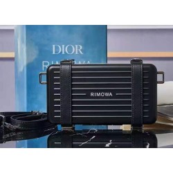 Replica Christian Dior And Rimowa Aluminum Personal Clutch On Strap Black