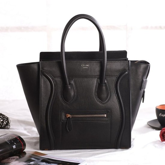 Fake Celine Micro Luggage Bag In Black Calfskin Replica Replica Celine Micro Luggage Bag In Black Calfskin