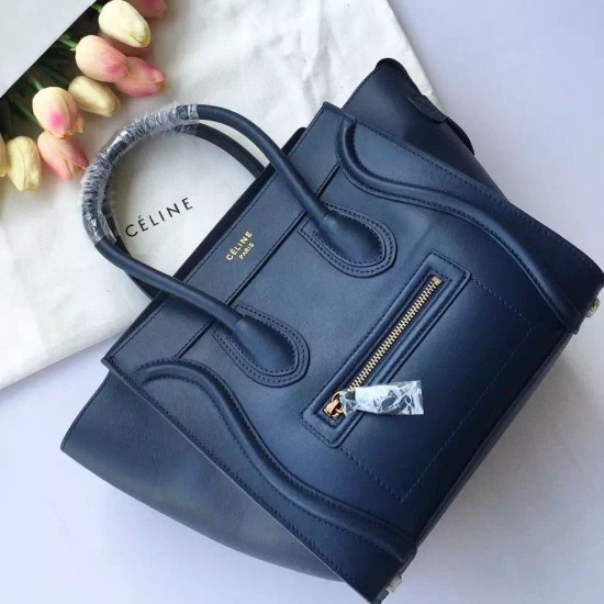 Fake Celine Micro Luggage Bag In Navy Blue Calfskin Replica Replica Celine Micro Luggage Bag In Navy Blue Calfskin